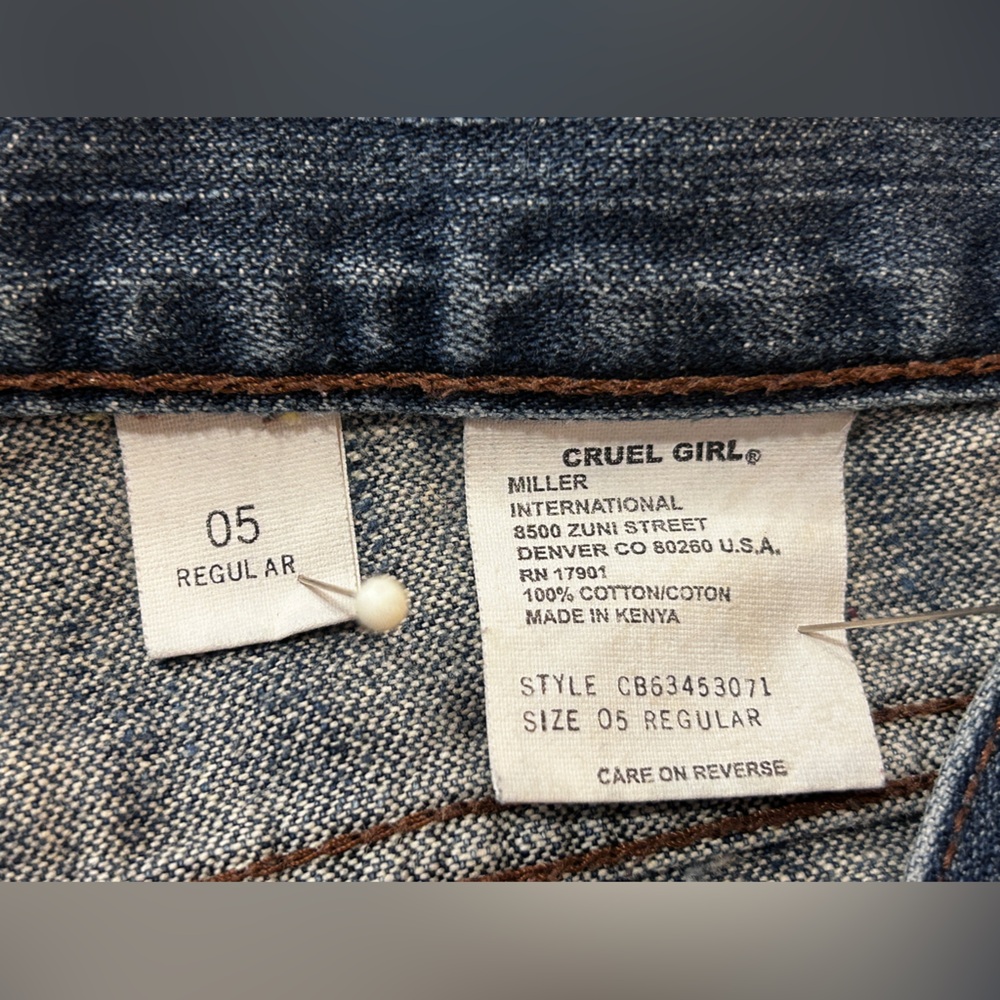 Size 5 CRUEL GIRL Blue Y2K Boot Cut Jeans - Picture 4 of 6